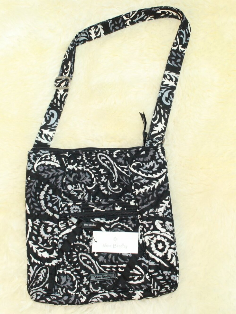 Vera Bradley Paisley Noir Triple Zip Hipster Crossbody Bag - NWT 15820-P70